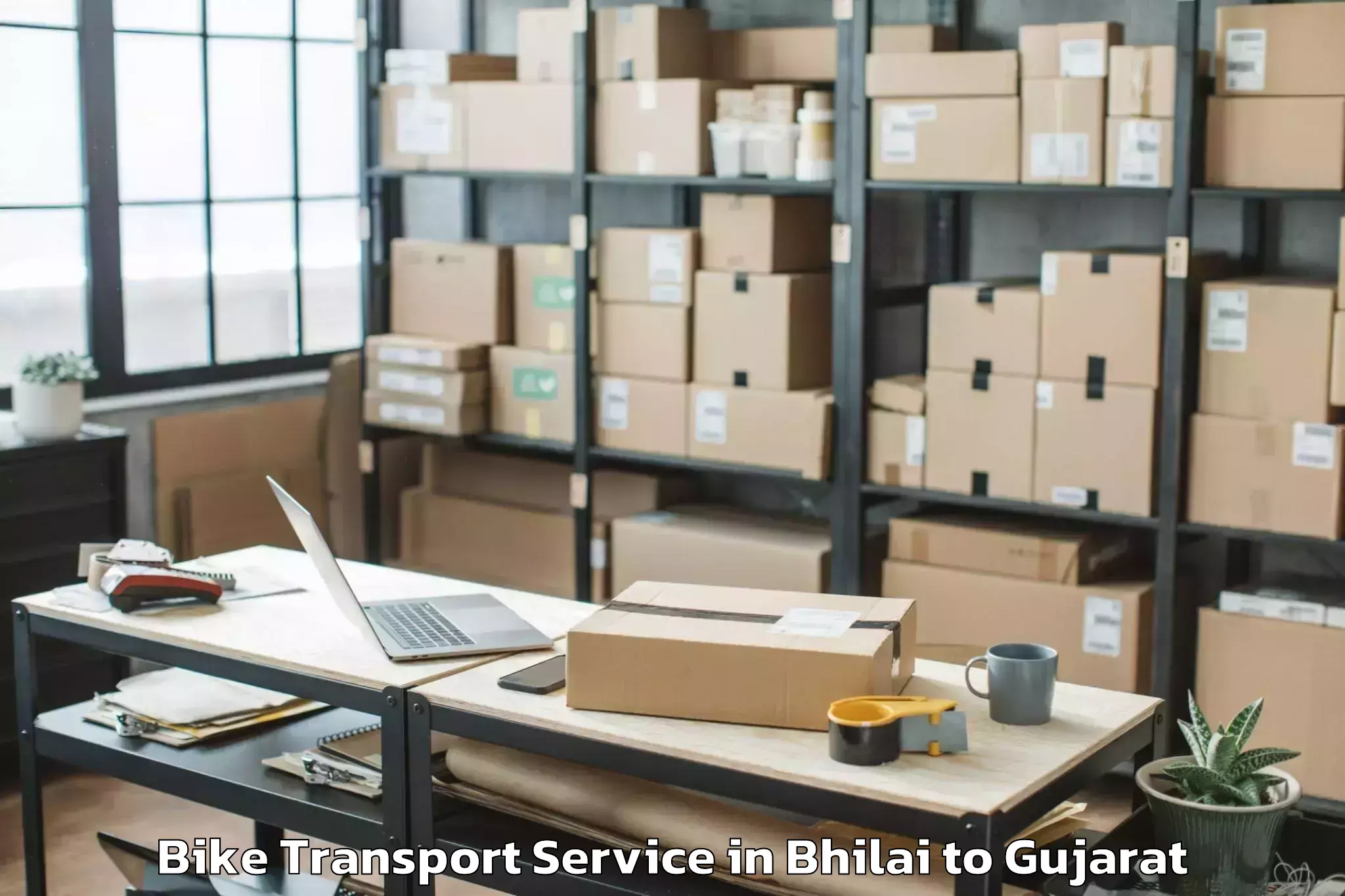 Reliable Bhilai to Valia Bike Transport